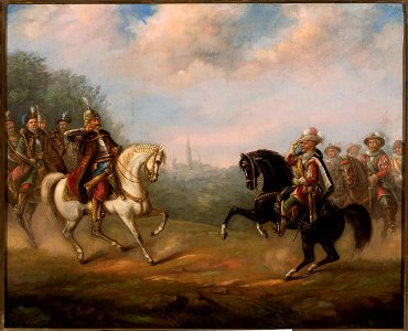 Feliks Sypniewski - King John III Sobieski meets emperor Leopold at Vienna - 164210 MNW - National Museum in Warsaw