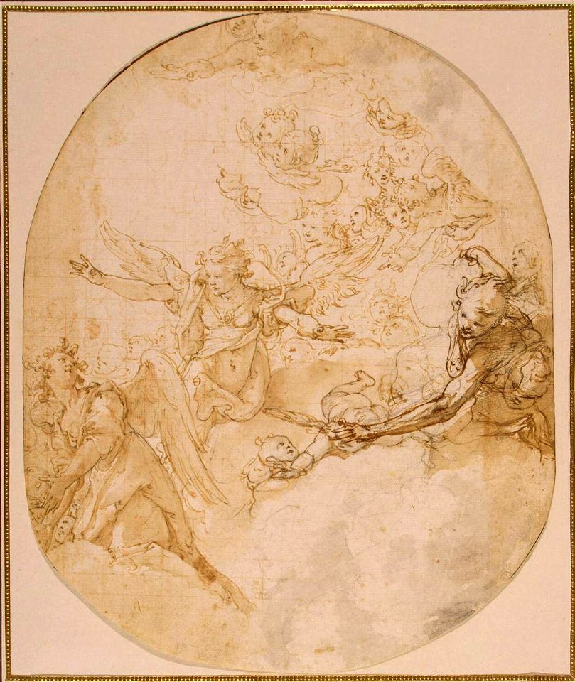 Federico Zuccaro - Angels and Cherubim Among Clouds - WGA26024
