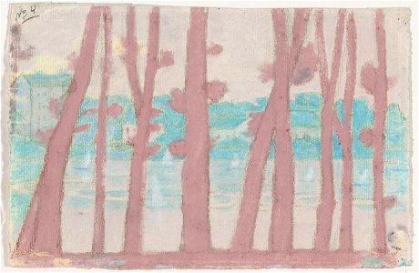 Feliks Stanisław Jasiński - Arbres au bord de la riviere
