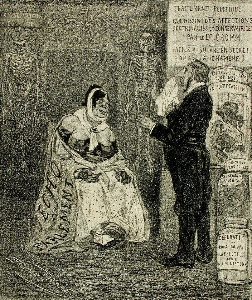Felicien Rops, Constitutional Chronicles (no date) lithograph (23.65 x 20 cm) Los Angeles County Museum of Art
