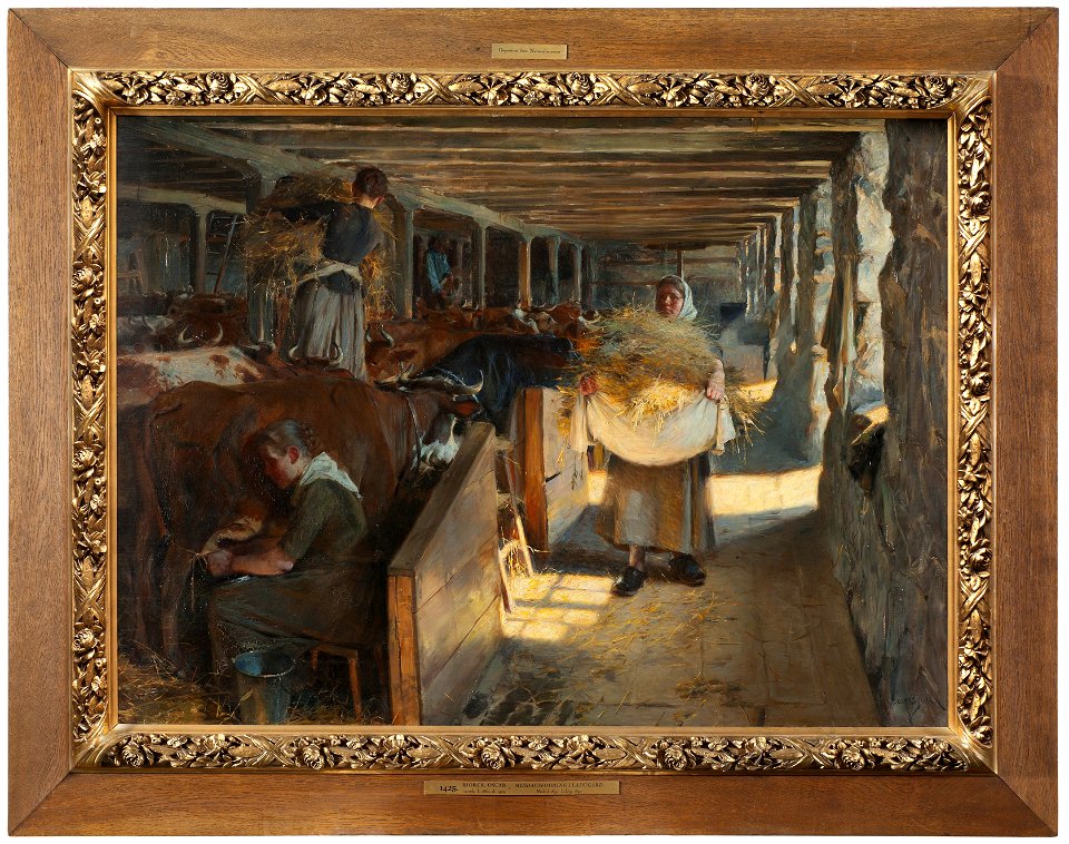 Feeding Time in a Cow-Shed (Oscar Björck) - Nationalmuseum - 18428