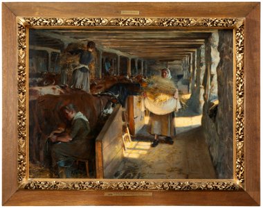 Feeding Time in a Cow-Shed (Oscar Björck) - Nationalmuseum - 18428