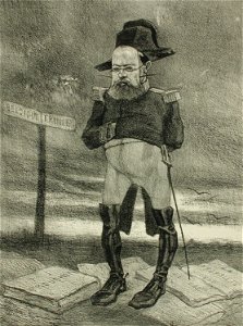 Felicien Rops, The Last Incarnation of Vautrin (Uylenspiegel, No. 39, 2 Nov. 1862) lithograph (29.53 x 22.07 cm) Los Angeles County Museum