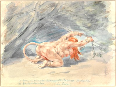 Felicien Rops, Untitled (no date) watercolor, colored pencil (22.9 x 28.6 cm) Metropolitan Museum of Art, New York