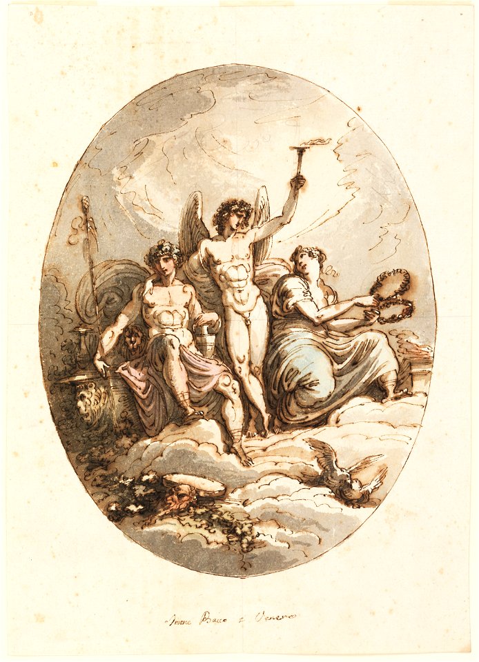 Felice Giani - Design for Wall or Ceiling Decoration with Bacchus, Hymen and Venus - Google Art Project