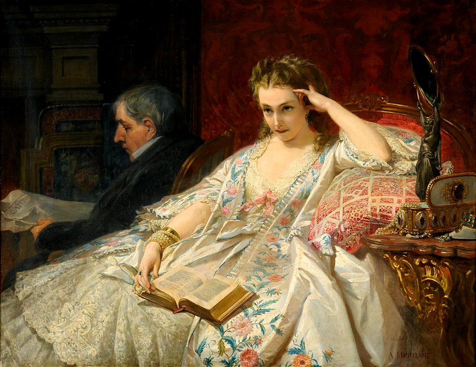 Felix Armand Heullant Edle junge Dame im Salon