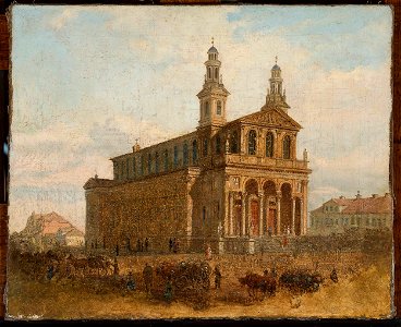 Feliks Brzozowski - View of St. Carlo Borromeo Church in Warsaw - MP 2324 MNW - National Museum in Warsaw