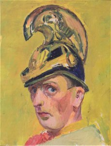 Felix Esterl - Selbstbildnis mit Dragonerhelm - ca1927