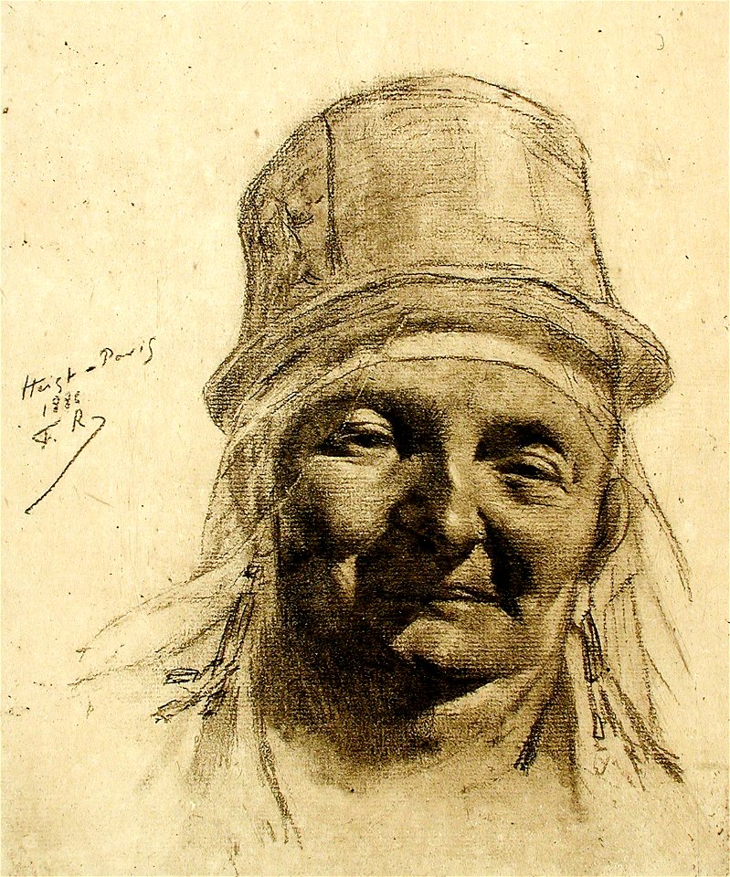Felicien Rops, Head of Zealander (1886) soft-ground etching (19.69 x 23.65 cm) Los Angeles County Museum of Art