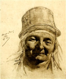 Felicien Rops, Head of Zealander (1886) soft-ground etching (19.69 x 23.65 cm) Los Angeles County Museum of Art