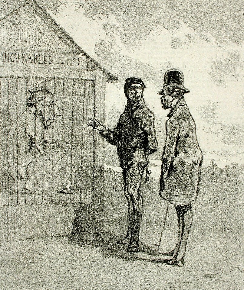 Felicien Rops, Jardin Zoologique (Uylenspiegel, no. 20, 15 June 1856) lithograph (20.32 x 17.15 cm) Los Angeles County Museum of Art