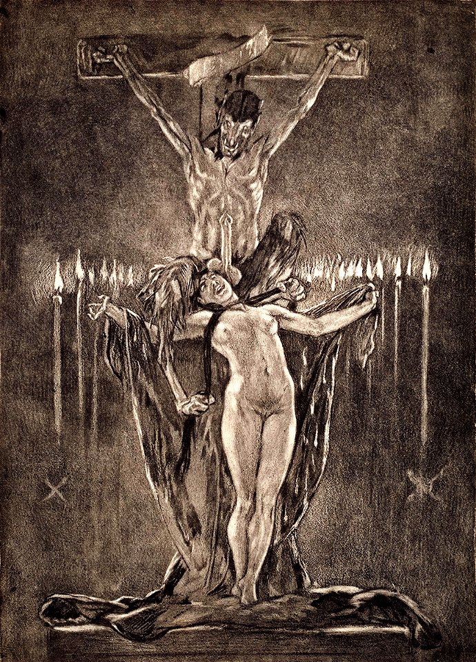 Felicien Rops, Le Calvaire (1882) heliogravure (ca. 27 x 20 cm) Museum De Reede