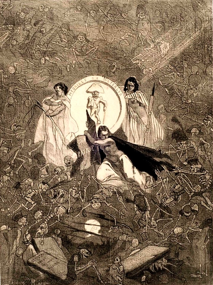 Felicien Rops, Médaille de Waterloo (1858) lithograph (58.2 x 43.6 cm) Michael C. Carlos Museum, Emory University, Atlanta