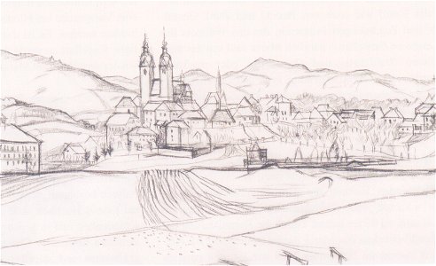 Felix Esterl - Maria Saal im Vorfrühling - ca1930