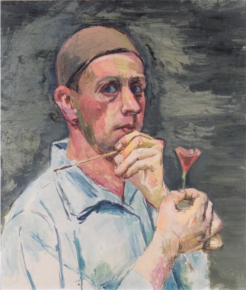 Felix Esterl - Selbstbildnis mit Nelke - 1928