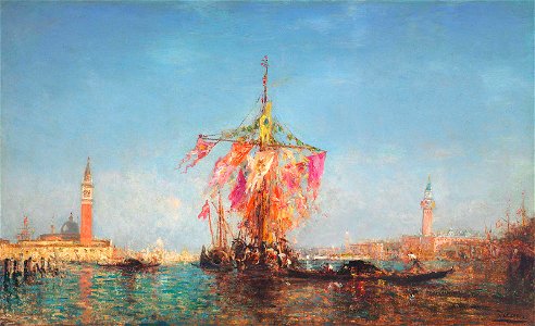 Felix ziem bateau pavoise sur le bassin venise)