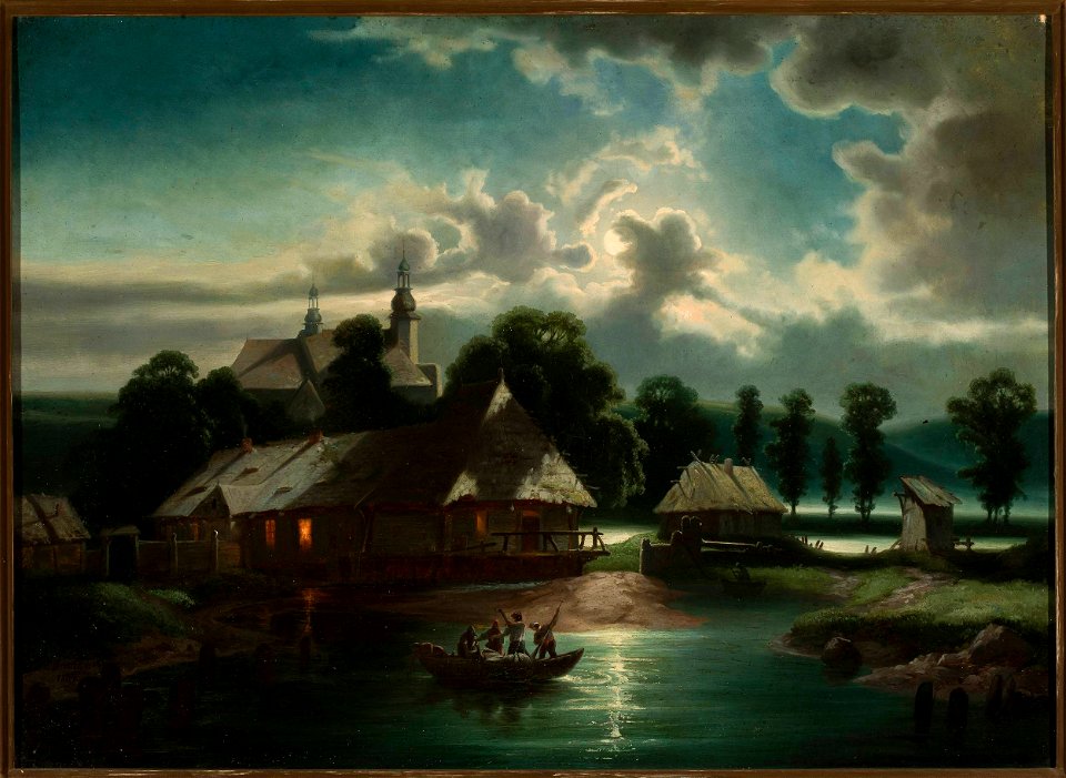 Feliks Brzozowski - Countryside landscape at night - MP 2328 MNW - National Museum in Warsaw