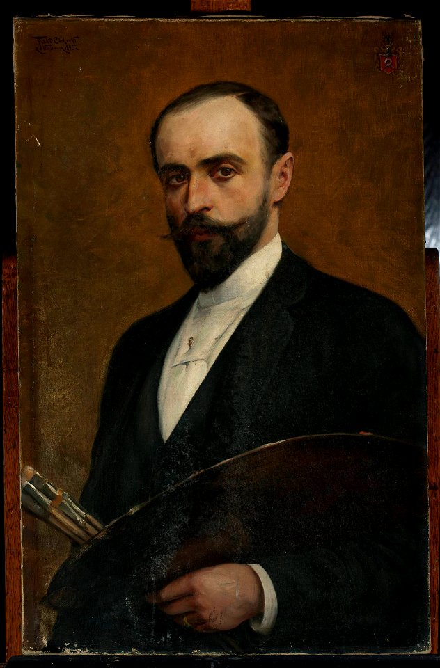 Feliks Cichocki - Self-portrait with palette - MP 2149 MNW - National Museum in Warsaw