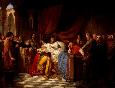 Felipe III de Francia, moribundo, bendiciendo a sus hijos (Museo del Prado)