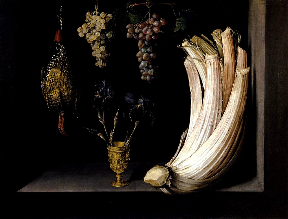 Felipe Ramirez - Still Life with Cardoon, Francolin, Grapes and Irises - WGA18991