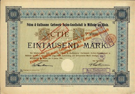 Felten & Guillaume Carlswerk AG 1900