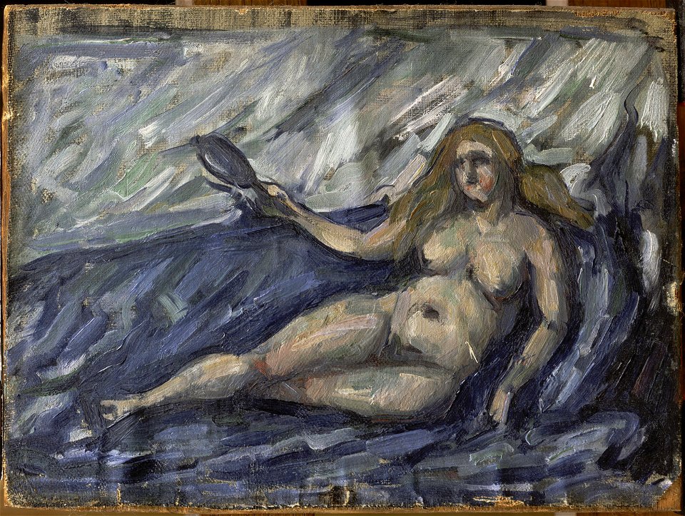 Femme au miroir, par Paul Cézanne