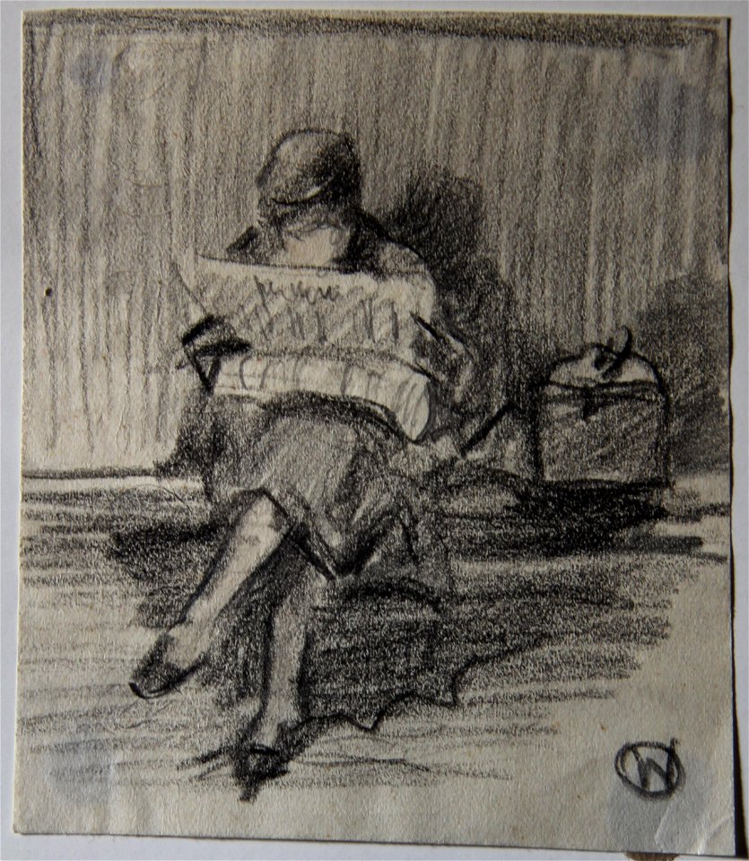 Femme-lisant-journal par Raymond Woog