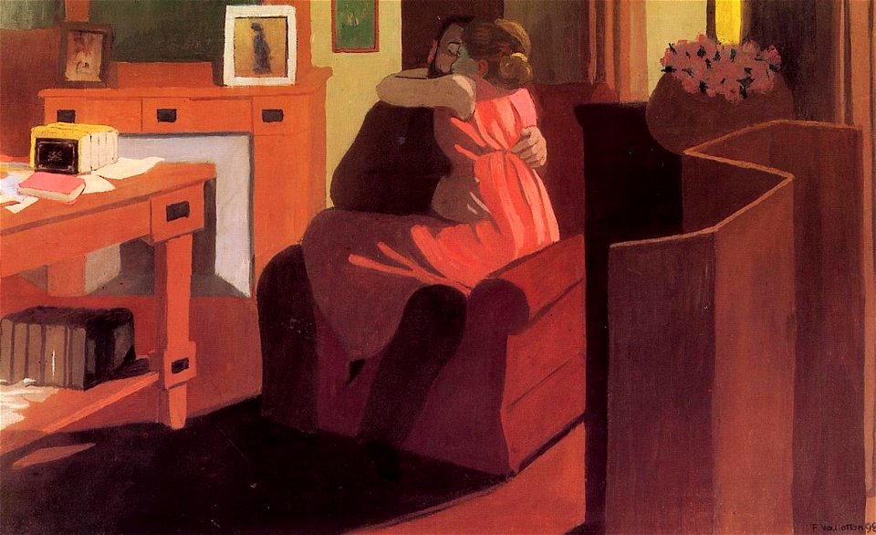 Felix Vallotton Interior with Couple and Screen (Intimacy)