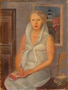 Female portrait by Boris Grigoriev (GTG, 1930s). Free illustration for personal and commercial use.