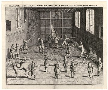 FencingSchoolLeiden1610. Free illustration for personal and commercial use.
