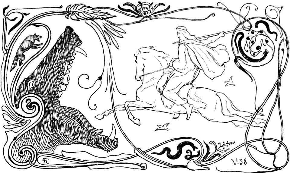 Fenrir and Odin by Frølich