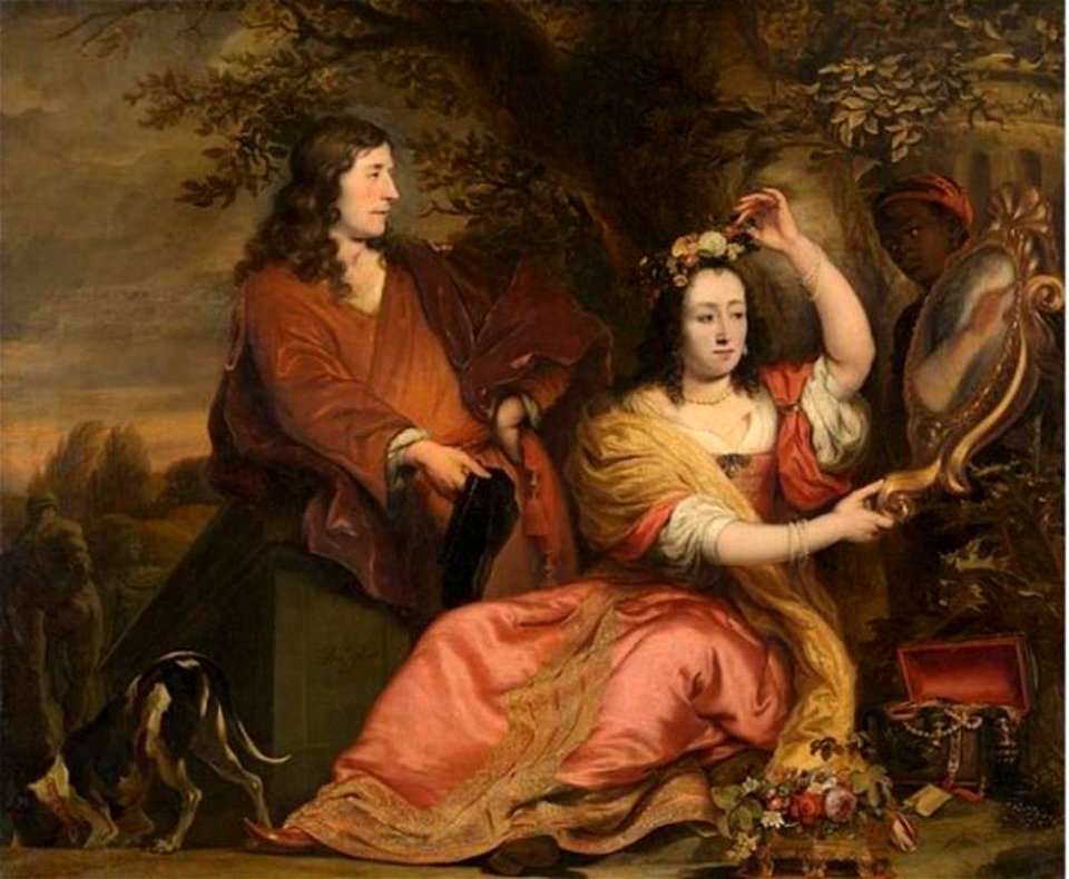 Ferdinand Bol - Dubbelportret van Jan van der Voort (1626-1678) en zijn zuster Catharina van der Voort (1622-1674), met een bediende - 812 - Royal Museum of Fine Arts Antwerp