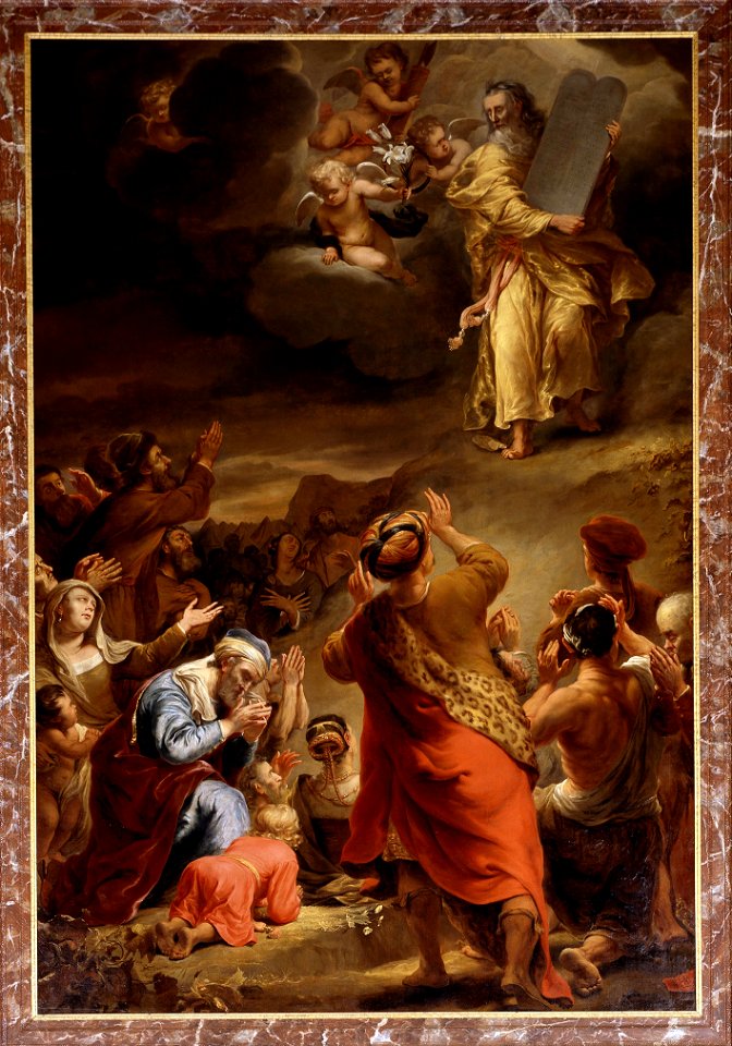 Ferdinand Bol - Moses descends from Mount Siniai with the Ten Commandments - Google Art Project