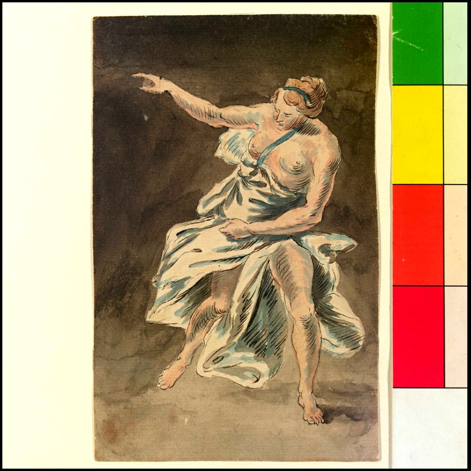 Female figure in classical dress (Bray album) RMG PT2042