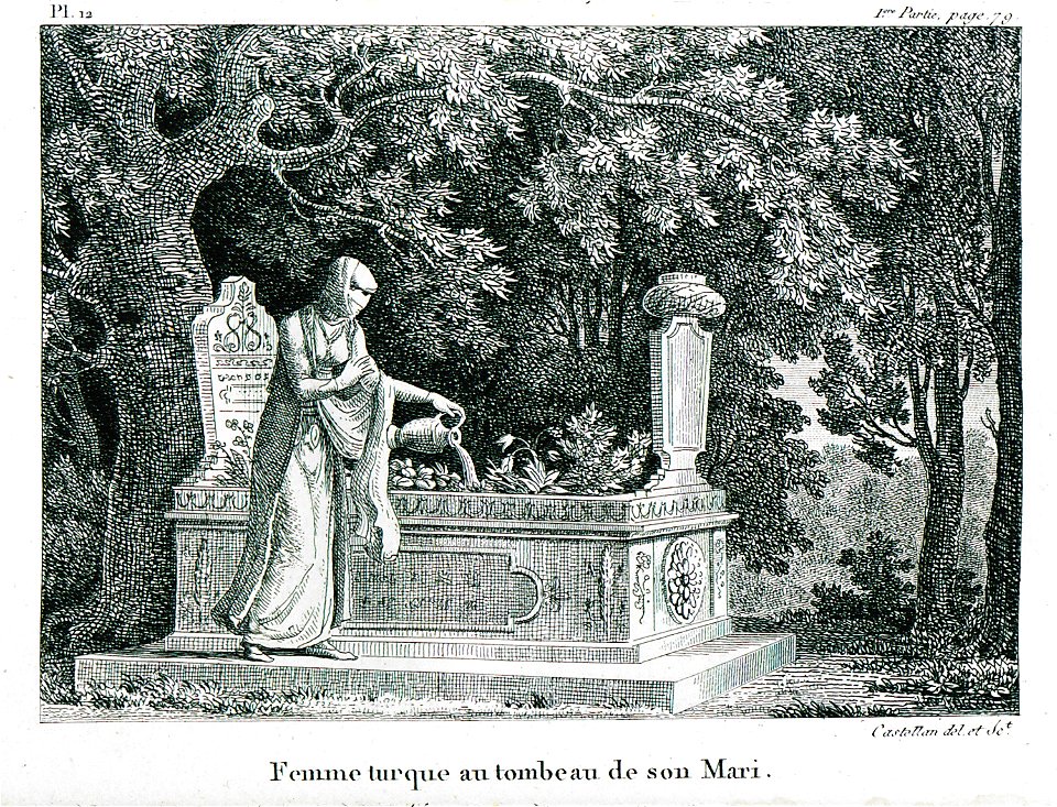 Femme turque au tombeau de son mari - Castellan Antoine-laurent - 1808