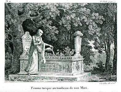 Femme turque au tombeau de son mari - Castellan Antoine-laurent - 1808