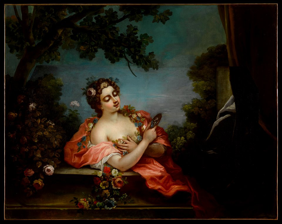 Femme contemplant une miniature de son chevalier (phbw15 0183)