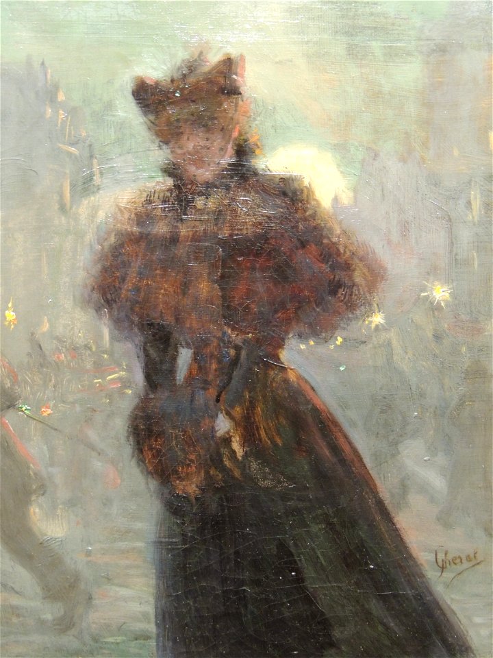 Femme en noir en manchon (Chéret)
