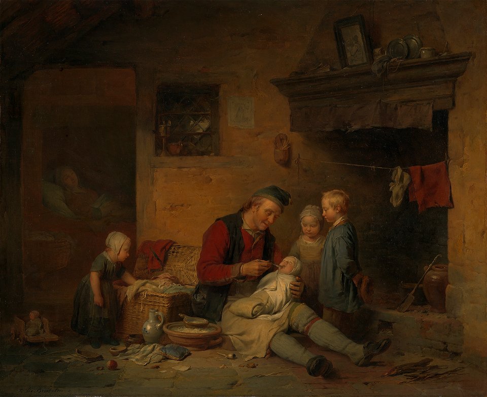 Ferdinand (I) De Braekeleer - De kraamkamer - SA 1 - Amsterdam Museum