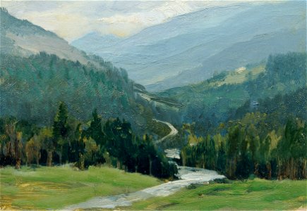 Ferdinand Engelmüller - Erzgebirge (aus der Mappe „16 Ansichten tschechischer Landschaften 'Česka Krajiná'“) - 1093m - Österreichische Galerie Belvedere