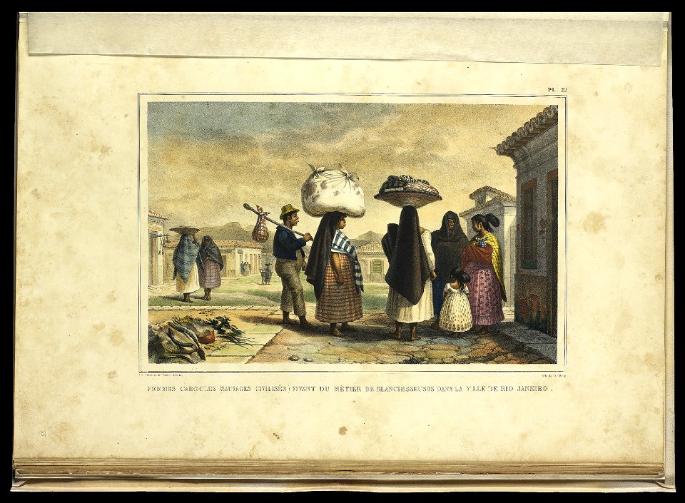 Femmes cabocles (sauvages civilisés) vivant du métier de blanchisseuses dans la ville de Rio de Janeiro (2), da Coleção Brasiliana Iconográfica