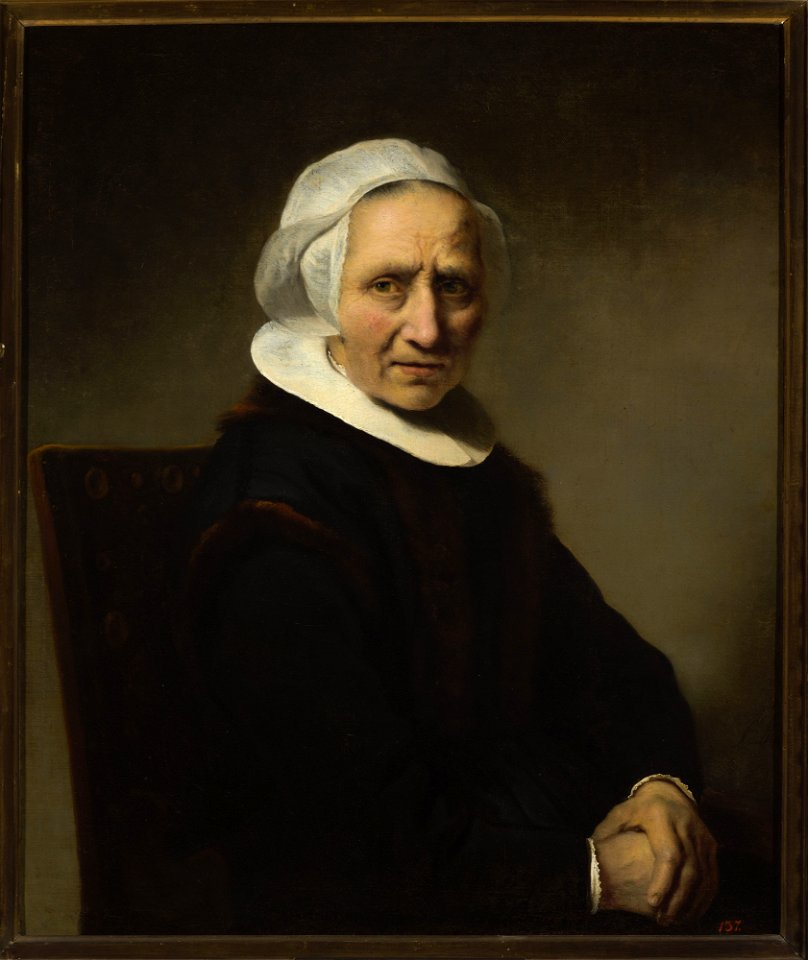 Ferdinand Bol - Portrait of an old woman in a white cap - M.Ob.555 MNW - National Museum in Warsaw