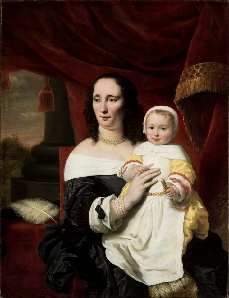 Ferdinand Bol - Portrait of Johanna de Geer-Trip with her daughter Cecilia - M.Ob.556 - National Museum in Warsaw