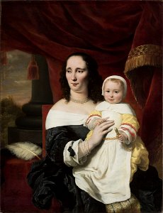 Ferdinand Bol - Portrait of Johanna de Geer-Trip with her daughter Cecilia - M.Ob.556 - National Museum in Warsaw