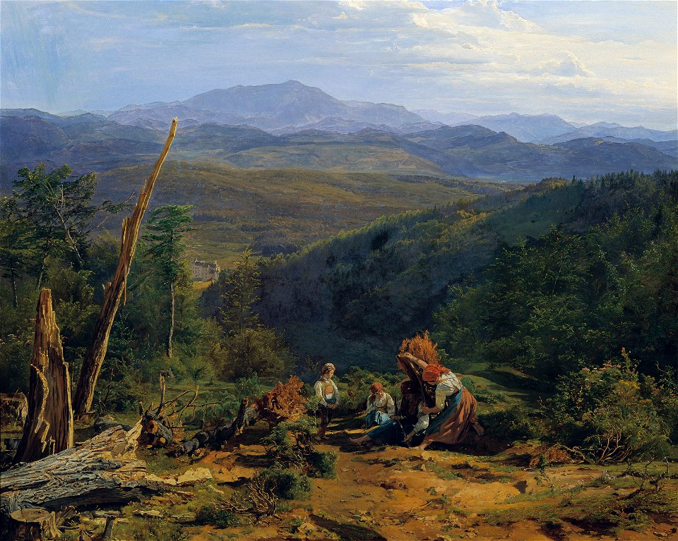 Ferdinand Georg Waldmüller - Wienerwaldlandschaft mit Schloss Wildegg - 3796 - Österreichische Galerie Belvedere