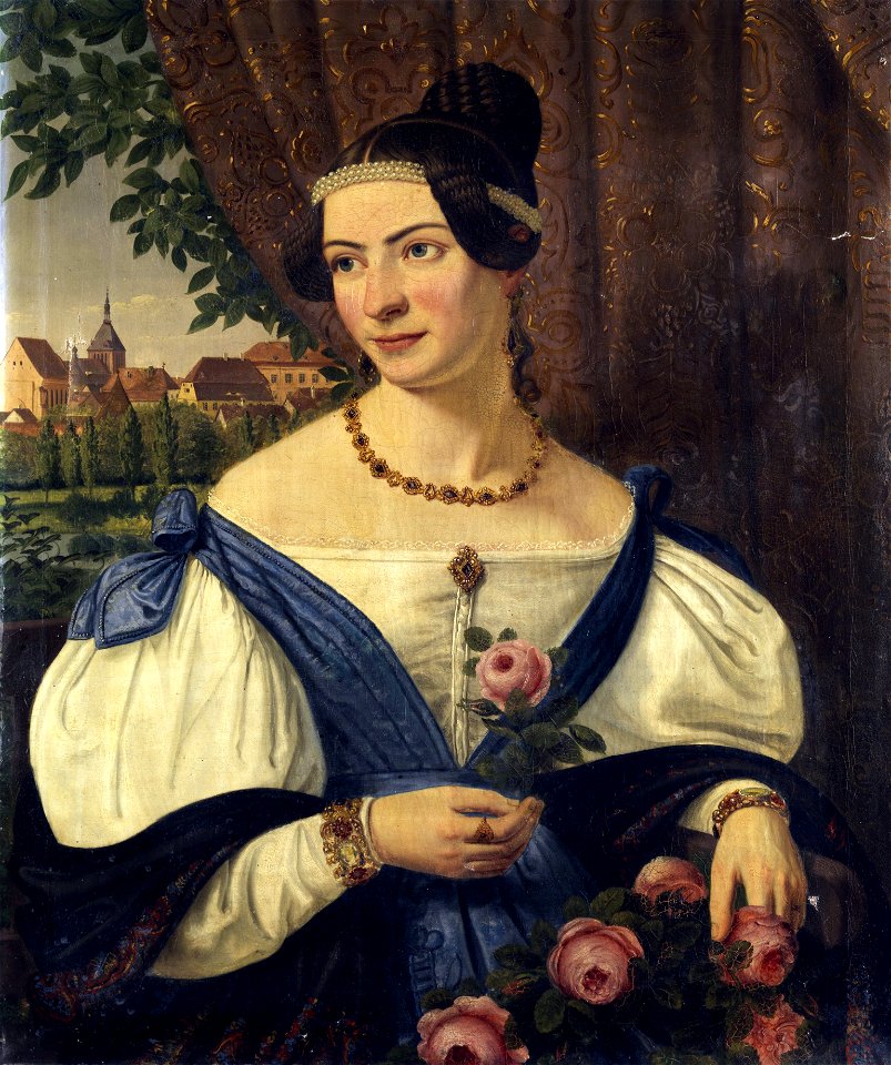 Ferdinand Hauptner Portrait einer jungen Dame 1834