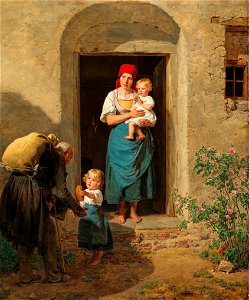 Ferdinand Georg Waldmueller Das gutmütige Kind (Der Bettler)