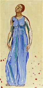 Ferdinand Hodler Frauenfigur zu Blick in die Unendlichkeit. Free illustration for personal and commercial use.