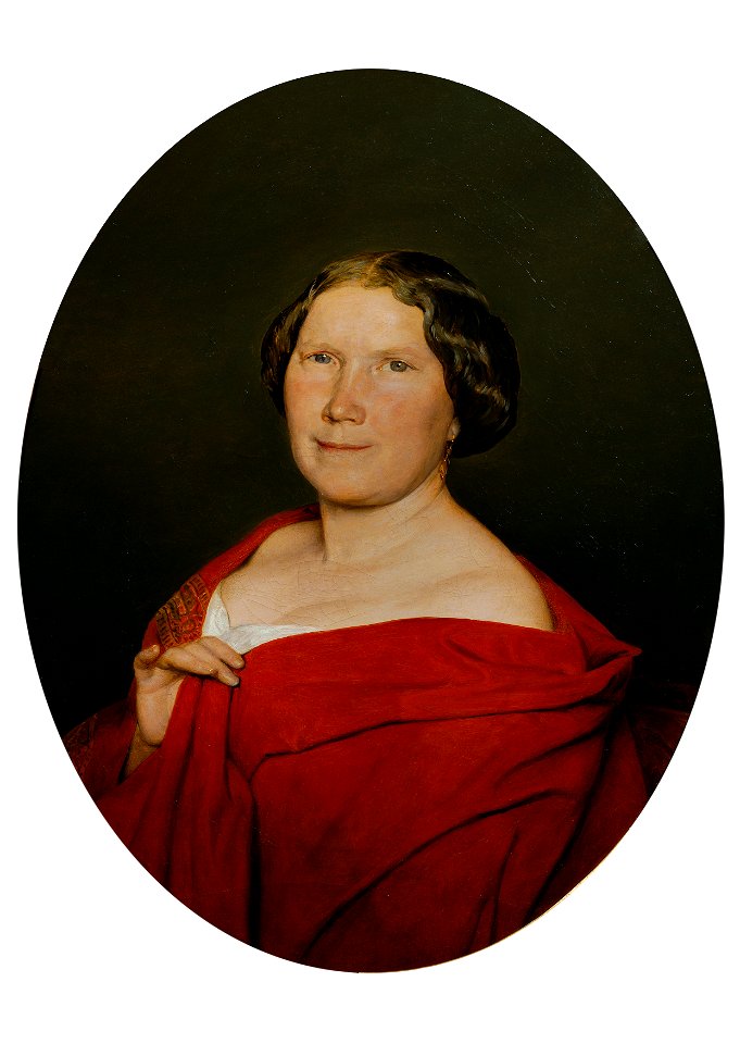 Ferdinand Georg Waldmüller - Frau mit lachsrotem Umhang - 4548 - Österreichische Galerie Belvedere