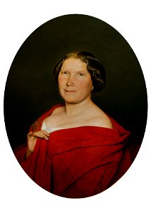 Ferdinand Georg Waldmüller - Frau mit lachsrotem Umhang - 4548 - Österreichische Galerie Belvedere